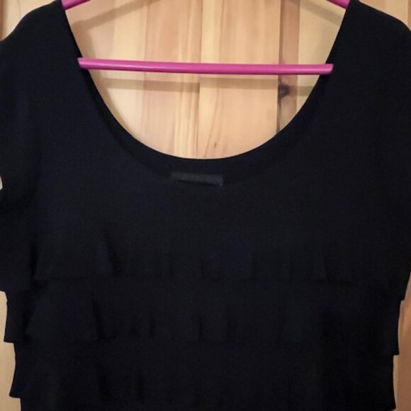 Joseph Ribkoff black frilly cocktail dress - Picture 2 of 2